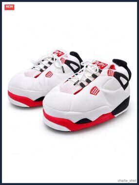 Plush Sneaker Slippers Lace Up Rubber Sole 3 Sizes Unisex